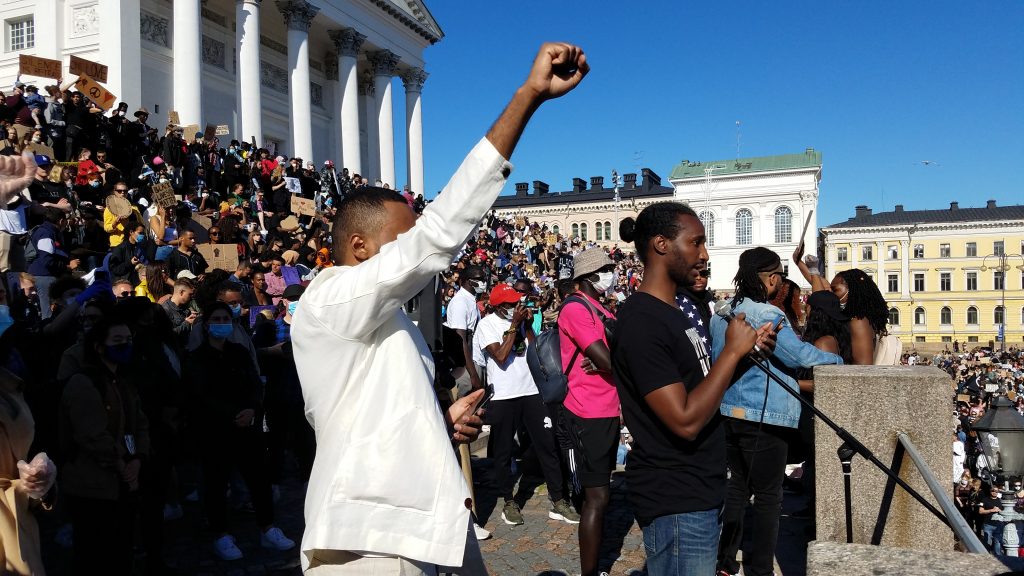 Black Lives Matters demonstration i Helsingfors.