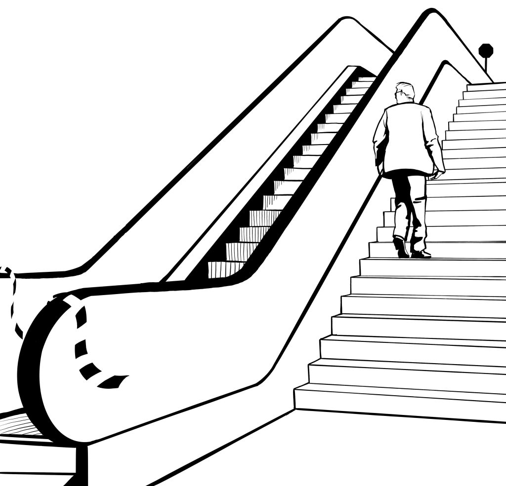 Illustration på rulltrappa