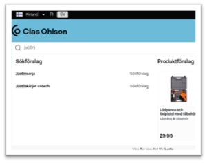 Skärmdump från Clas Ohlsons webbsida.