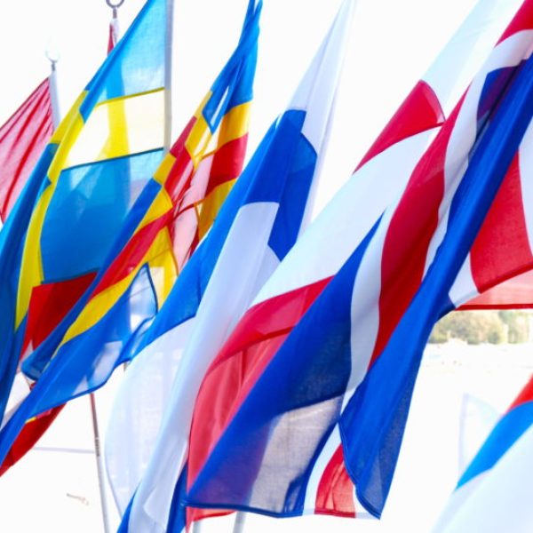 Bild på nordiska länders flaggor