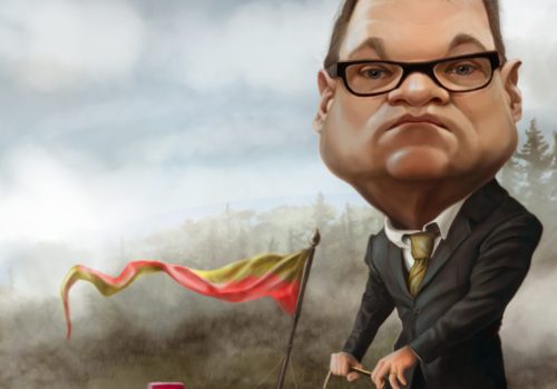 Illustration på Juha Sipilä