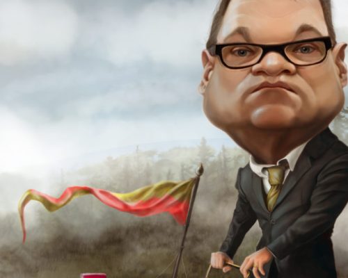 Illustration på Juha Sipilä